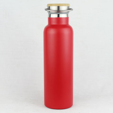 Double Walled Water Bottle Factory- Bamboo Lid