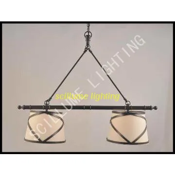 2 lights pendant lamp with chain made of iron
