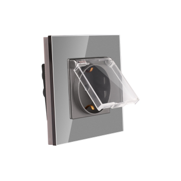 Bingoelec 16A Waterproof Cover Glass Panel Germany Electric Schuko Wall Socket