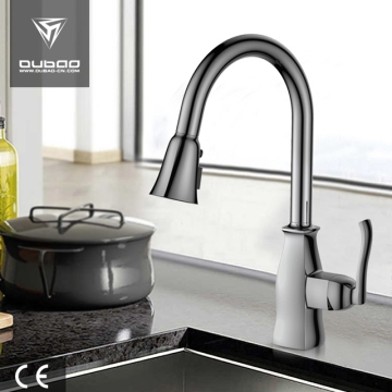 One-Handle Brushed Nickel Pull Down Sink Mixer Faucet