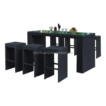 New Design Rattan Furniture Chair and Table Wicker Bar Sets