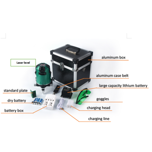 Instrumento de nivelamento a laser de 8 fios