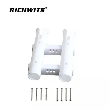 plastic wall mounted fishing rod holder boat fishing 2 pole black white fishing rod holders