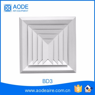 Aluminium modular ceiling air diffuser square for HVAC application, BD3 three way Beveled Edge Rectangular Diffuser