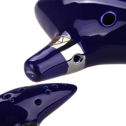 Ceramic Ocarina Flute - 12 Holes Key Type Blue Flute Cera Alto C for Legend of Zelda