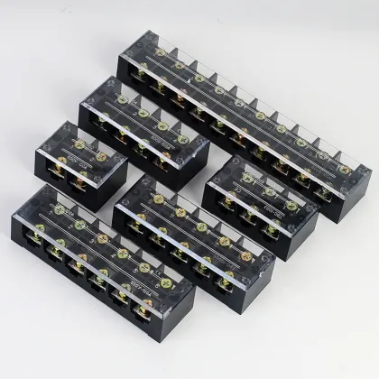 TB Series 60A Terminal Blocks - TBC-6003, TBC-6004, TBC-6006, TBC-6012 with Ear Plate Cover Screw Barrier