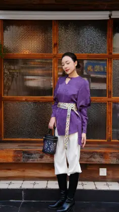 100% Silk Sinan Compass New Chinese Blouse