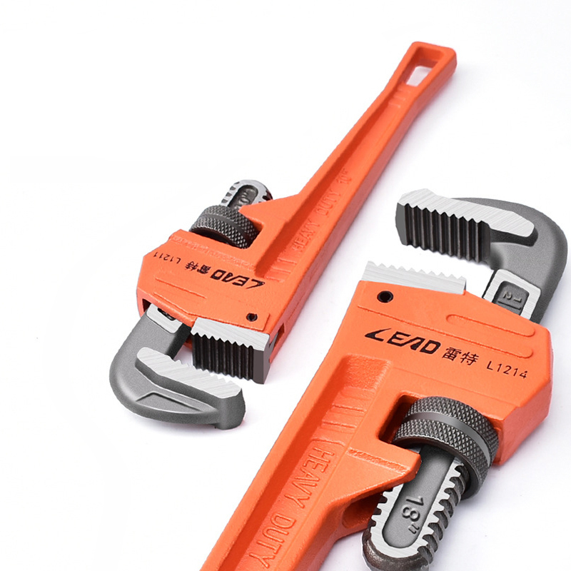 Professional F type valve pipe wrench universal heavy adjustable water wrench American full coated pipe wrench