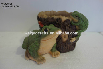 polyresin animal frog pot