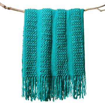 2023 Collection: Soft, Cozy Merino Wool Knitted Blankets with Tassels in Solid Colors