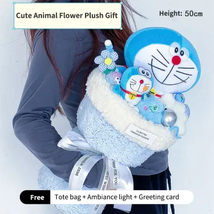 Wholesale 60cm Doraemon Doll Flower Bouquet Stuffed Plush Toys - Perfect Birthday Gift for Girls and Kids