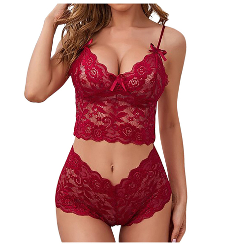 Sexy pure bloemen kanten lingerie set