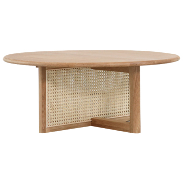 Simple Design Cane Wicker Rattan Round Wood Center Table
