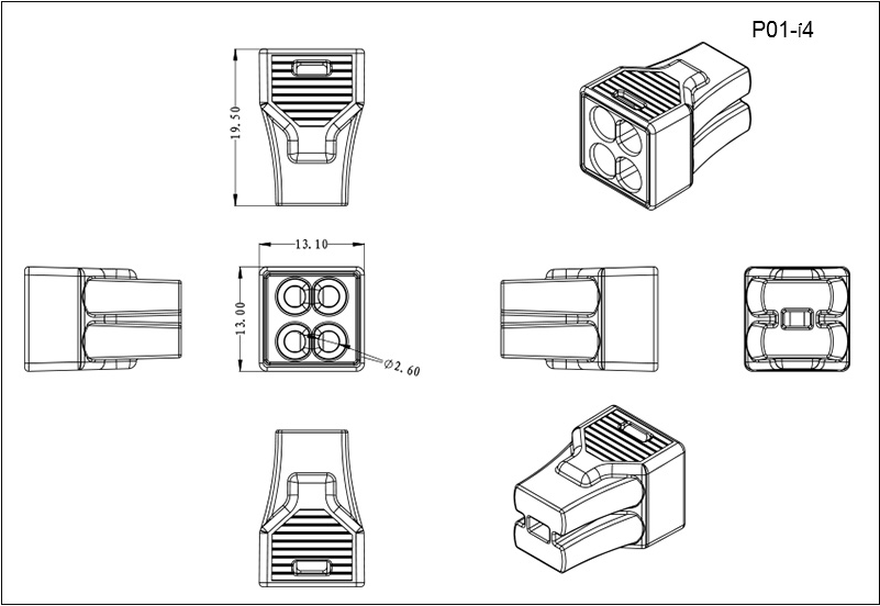 push wire connector 4 ports