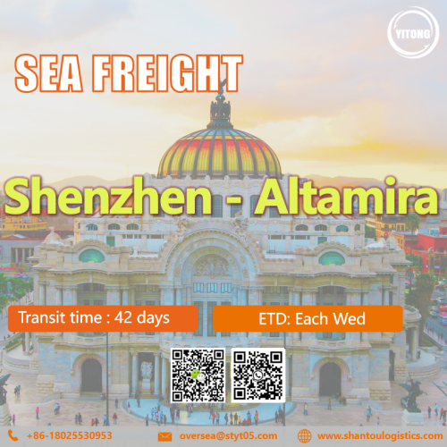 Frete marinho internacional de Shenzhen a Altamira México