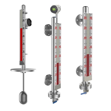 Magnetic Flap Level Gauge 4-20mA with Remote Alarm - PVC/SS Water Float Switch for High Temperature