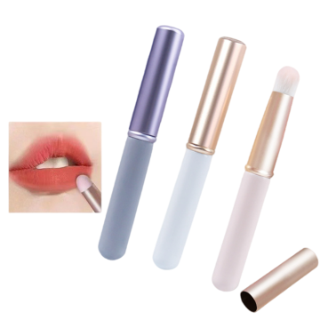 Portable Mini Round Head Lipstick Brush with Cover