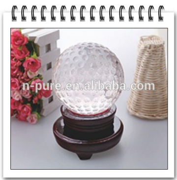 custom Crystal golf ball,crystal golf ball with wood base