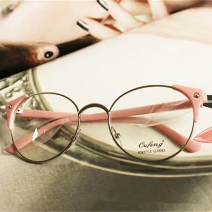 Big Round Glasses Frame Half New Retro