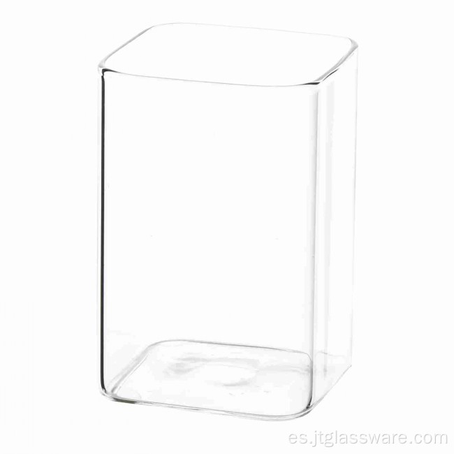 Vaso rectangular de vidrio de pared simple