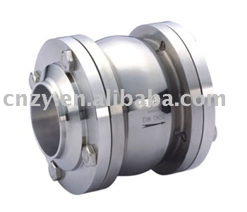 Sanitary three piece check valve