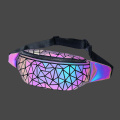 Mens Fanny Pack Waist Bag Geometric luminous PU chest bag and waist bag Manufactory