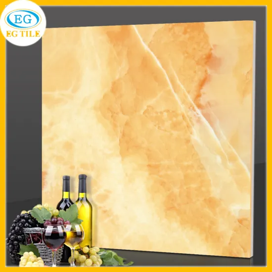 32"x32" Golden marble stone 3d floor art micro crystal polished glazed floor tile