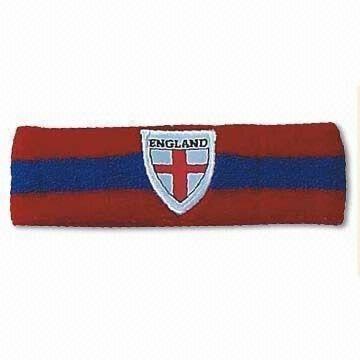 Headband with Embroidery Logo Design, Made of 100% Cotton Terry