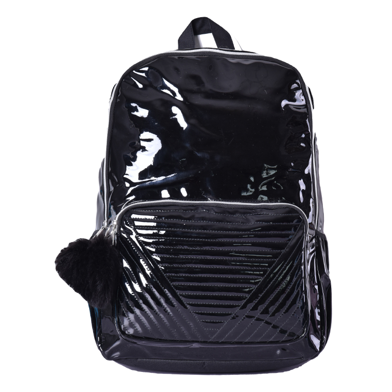 Fashion Travel Waterproof School Bag Bookbag Pink Fancy Glitter Holographic PU Backpack for Girls