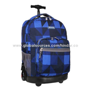 Rolling School Laptop Backpack, Used as Trolley Campus Rucksack or Day-pack for School Student