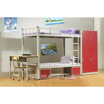New Arrived Hostel Furniture: Student Bunk Bed with Storage Locker and Stairs