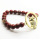 Red Jasper 8MM Round Beads Stretch Gemstone Bracelet with Diamante owl alloy Piece