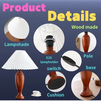 Nordic Retro Pleated Table Lamp