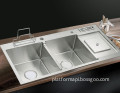 High-Quality Stainless Steel Double Bowl Kitchen Sink with Multifunction Garbage Disposal: Luxury and Concealed Design