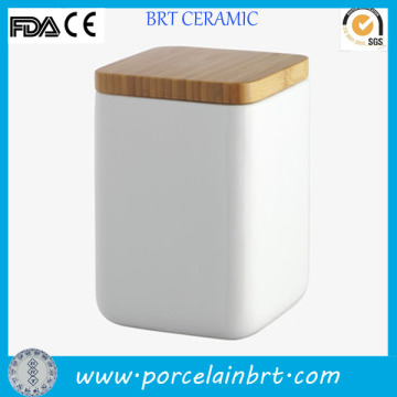 Economic White Ceramic Biscuits Jar for Sale