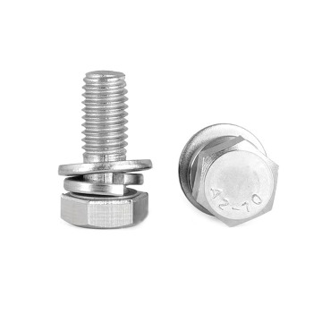 Customizable High-Quality Flat Washers, DIN 933 Standard, High Strength Level 8.8, 304 Stainless Steel Hexagon Screw, Bolt, and Nut Sets