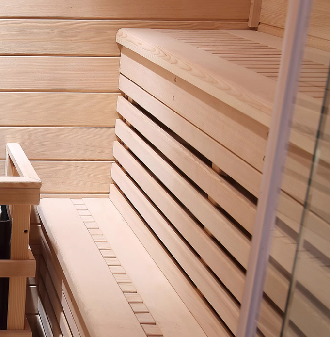 Traditional indoor sauna room