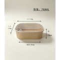 กระดาษคราฟท์สี่เหลี่ยมชาม Takeaway อาหารกลางวันอาหารจานด่วน