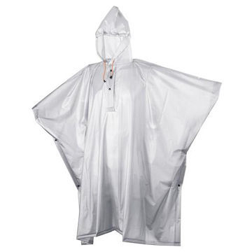 EVA Vinyl Transparent Ladies' Plastic Raincoat, OEM Orders are Welcome