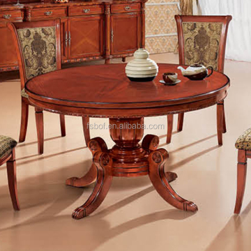 Classic Wood Dining Table Set with 6 Fabric or Leather Chairs M608