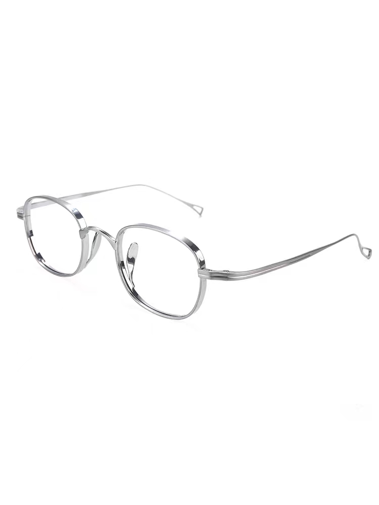 Titanium Frames Silver Square Designer Glasses