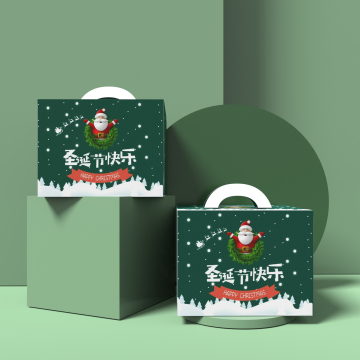 Custom Printed Christmas Gift Box for Cakes, Cupcakes, Cookies, and More with Handle