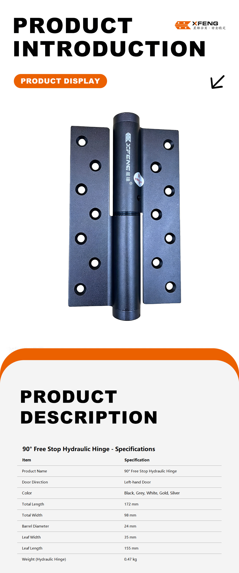 90° Non-positioning Hydraulic Hinge5