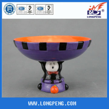 Ceramic Hallowmas Fruit Plates,Ceramic Dessert Holder,Ceramic Candy Holder with Base