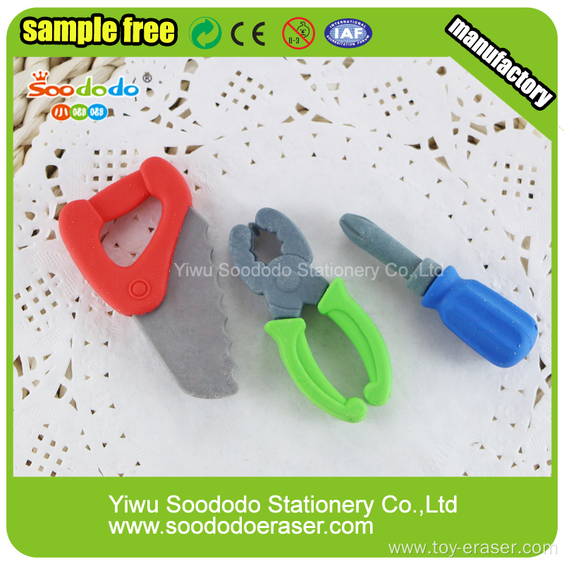 Hotsale In Stock 3D Tool Shaped Erasers For Promotion