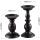 Black Metal Pillar Candle Holders Set of 2