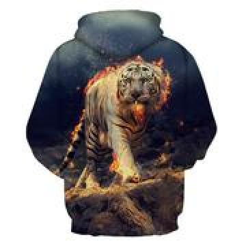 Angry tiger 3D printing hoodie