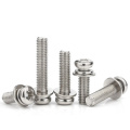 Nickel Plated Cross Round Head Three Combinations Screws