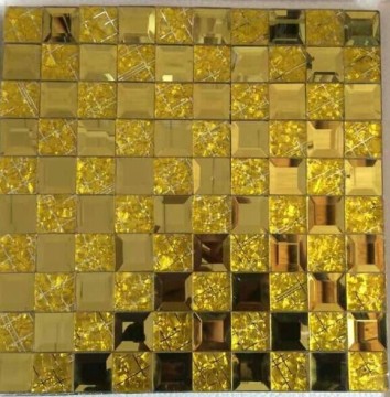 Gold Mosaic Tile Diamond Mirror Mosaic (HD069)