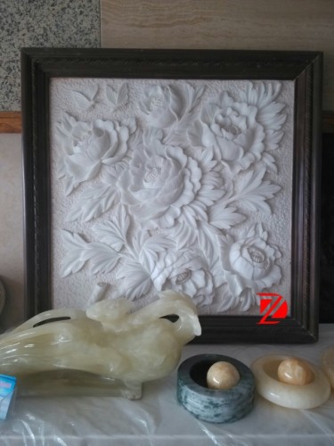 White flower relief wall sculpture